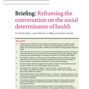 Briefing   Reframing the conversation on social determinants