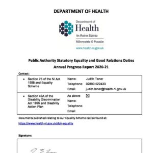 Department of Health Annual Progress Report 2020 21