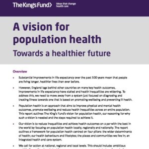 A vision for population health - summary