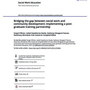Bridging the gap between social work and community development  implementing a post graduate training partnership